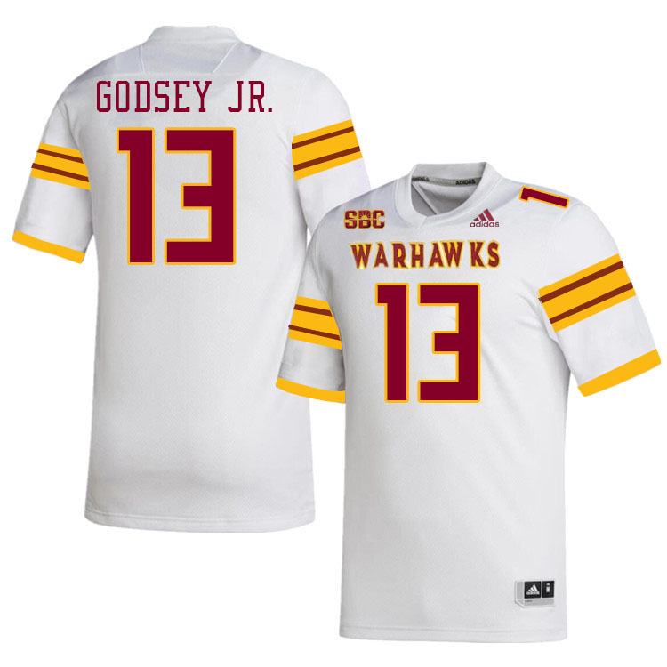 #13 David Godsey Jr. Louisiana-Monroe Warhawks College Football Jerseys Stitched-White